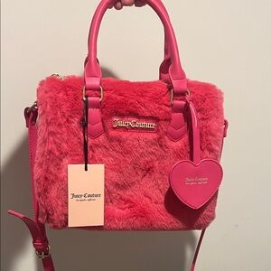 Juicy Couture Vibrant Pink Faux Fur Satchel